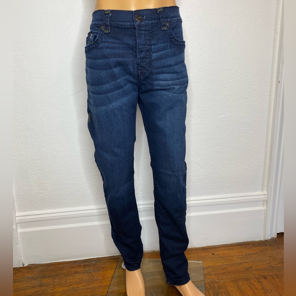 True Religion Men's Rocco Relaxed Skinny Super T Jeans Size 38X33 Blue